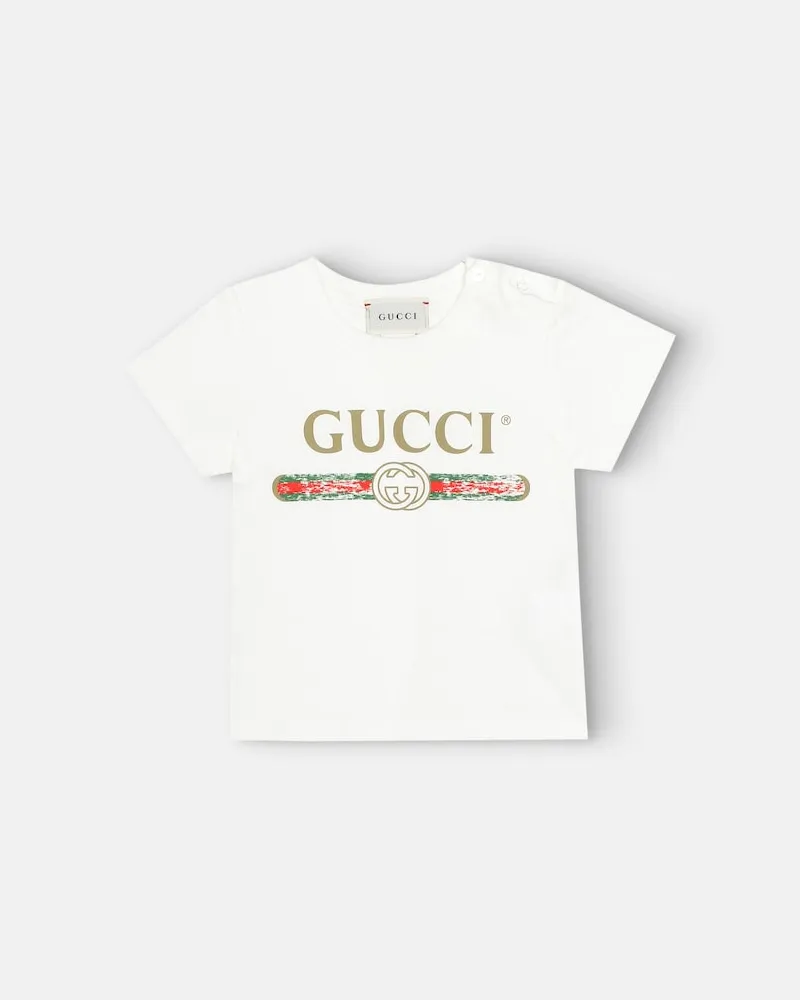 Gucci Baby T-Shirt aus Baumwolle Weiß