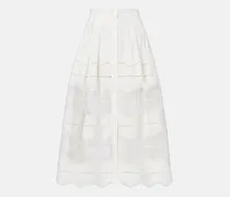 Midirock aus Baumwolle mit Organza