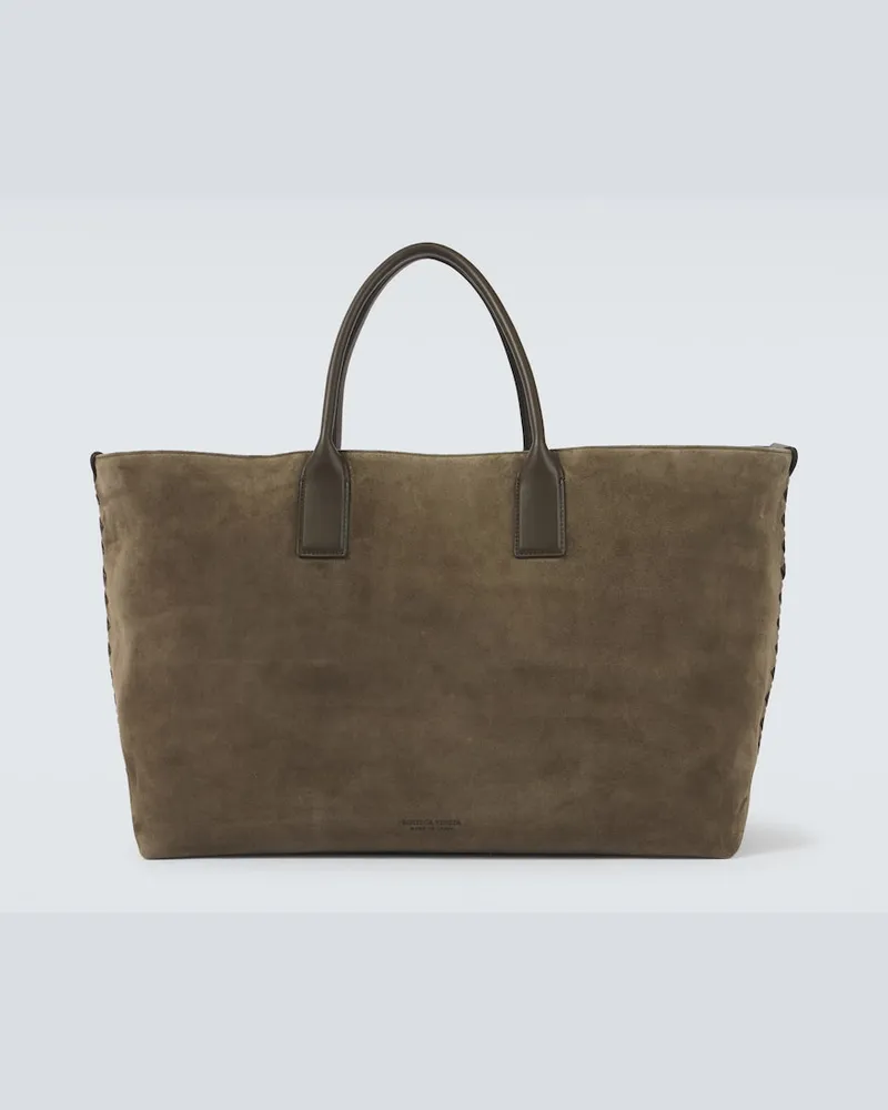 Bottega Veneta Tote Bag Cabat Large aus Veloursleder Grün
