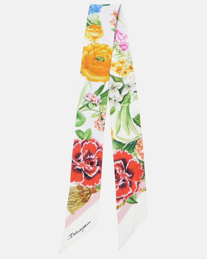 Dolce & Gabbana Bedrucktes Tuch aus Seiden-Twill Multicolor