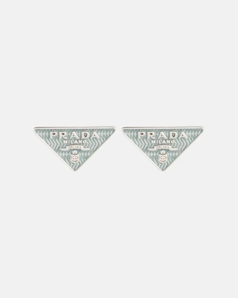 Prada Ohrringe Smalto aus Sterlingsilber Grün