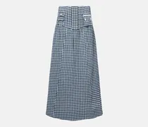 High-Rise-Maxirock aus einem Baumwollgemisch