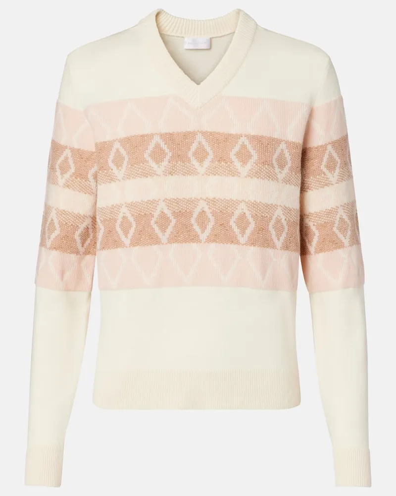 Moncler Pullover aus Schurwolle Weiß