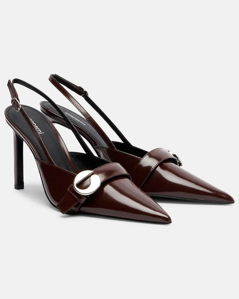 COPERNI Slingback-Pumps Belt Stiletto aus Leder Braun