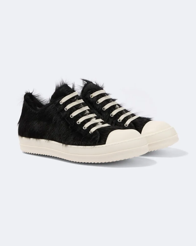 Rick Owens Sneakers Low Sneaks aus Kalbshaar Schwarz