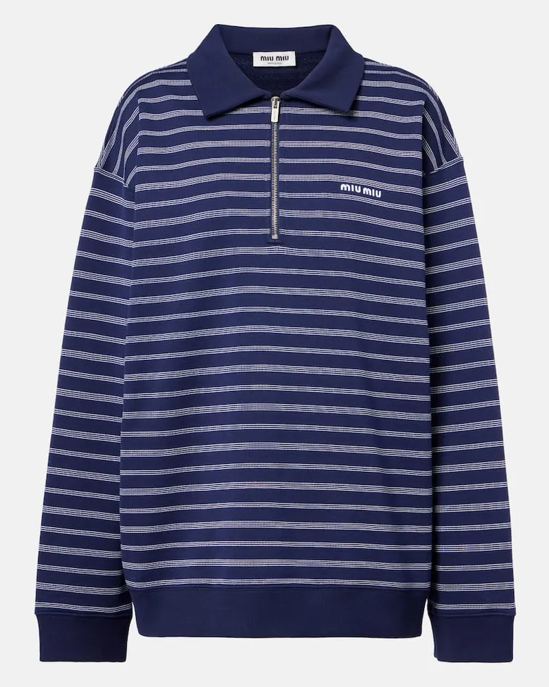 Miu Miu Polopullover aus Baumwolle Blau