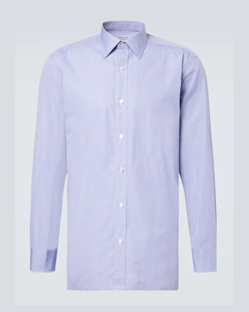 Charvet Hemd aus Baumwollpopeline Blau