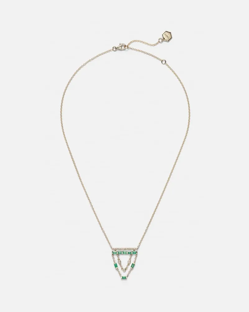 SHAY Halskette aus 18kt Gelbgold mit Diamanten und Smaragden Gold