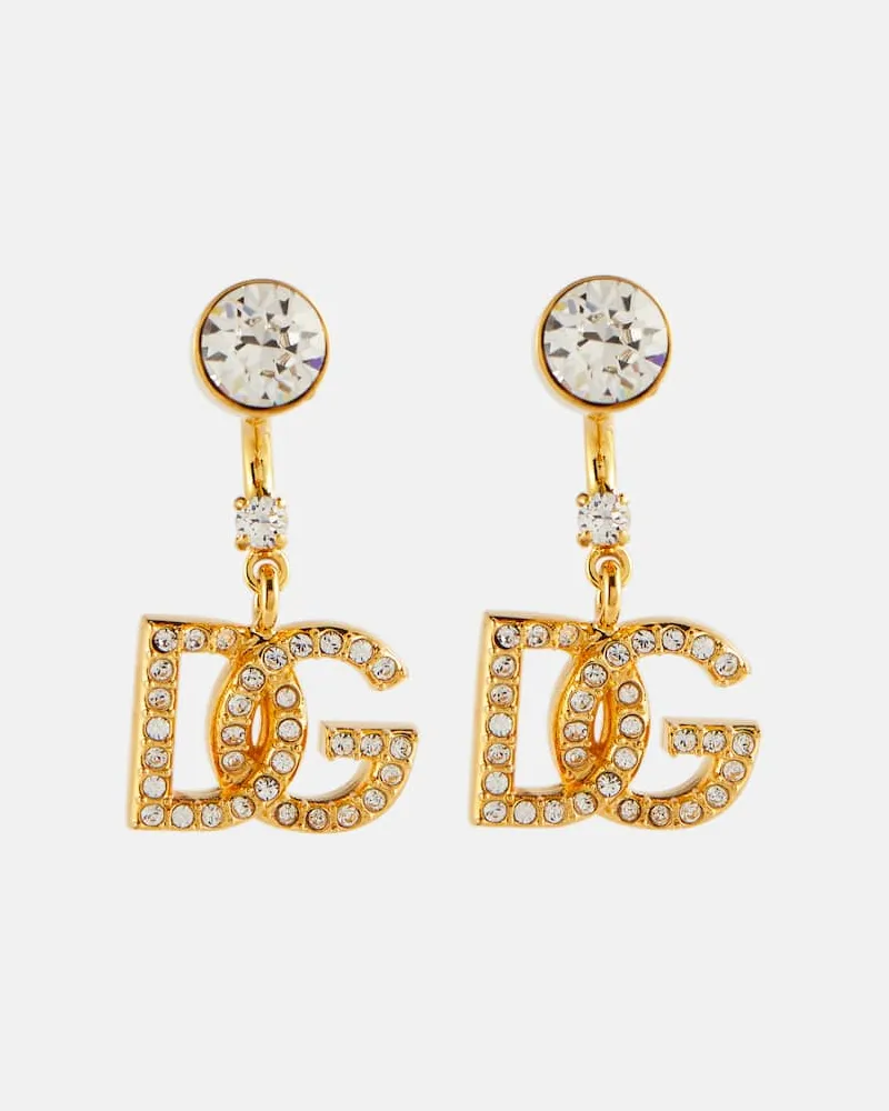 Dolce & Gabbana Ohrringe DG mit Kristallen Gold