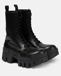 Balenciaga Schnuerstiefel Bulldozer aus Leder Schwarz