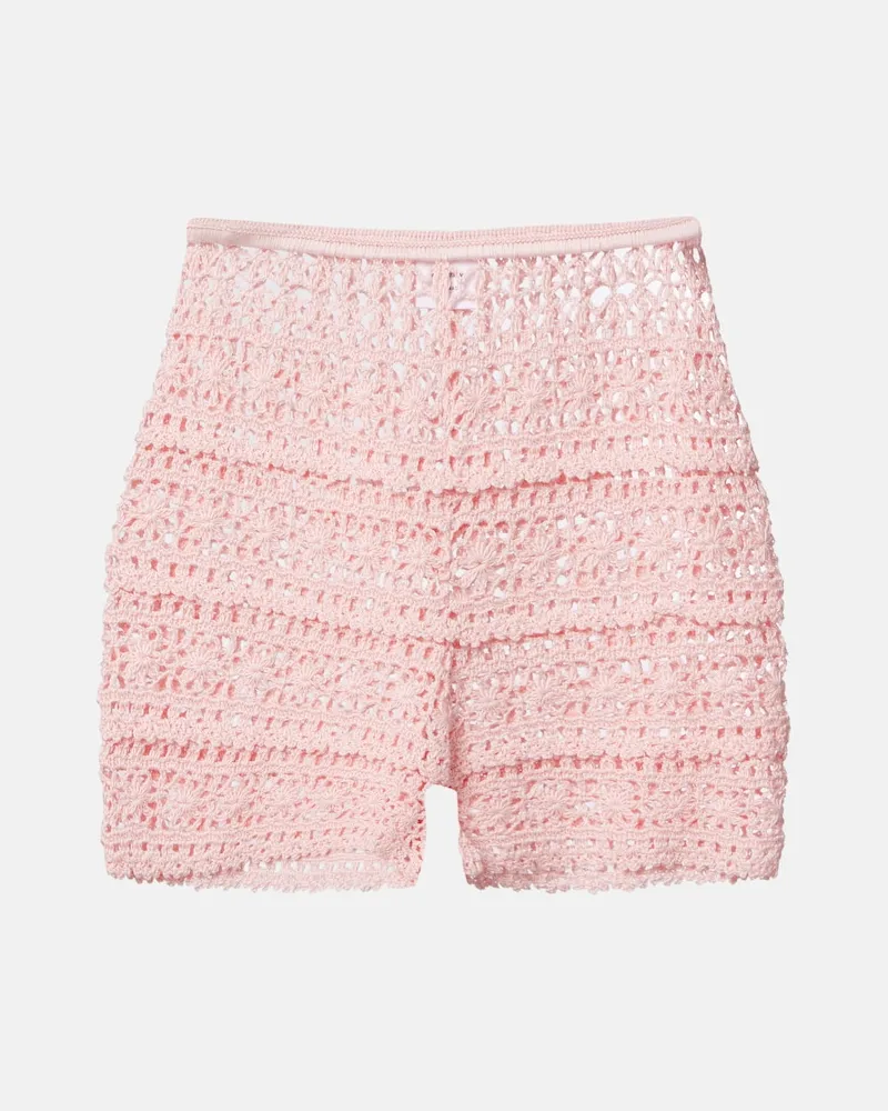 Anna Kosturova Shorts Deauville aus Häkelstrick Rosa