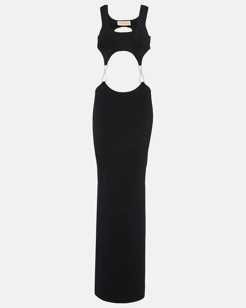 Aya Muse Maxikleid Heri aus Strick Schwarz
