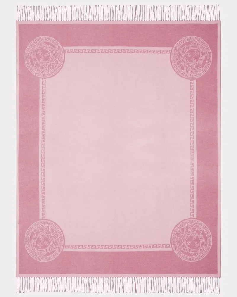 Versace Decke Barocco aus Seide und Kaschmir Rosa