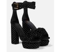 Plateausandalen Ava aus Veloursleder