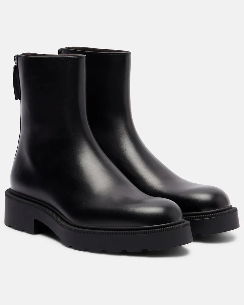 The Row Ankle Boots Nobilis Fast aus Leder Schwarz