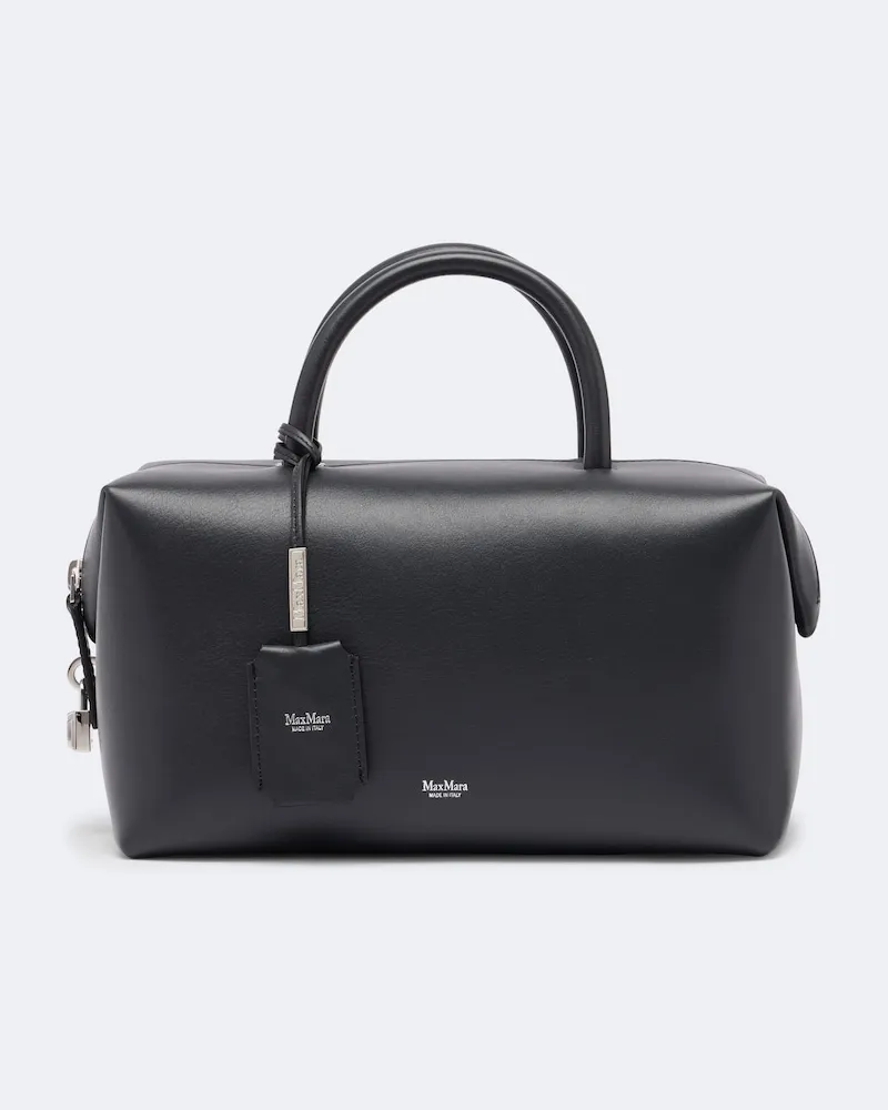 Max Mara Henkeltasche Medium aus Leder Grau