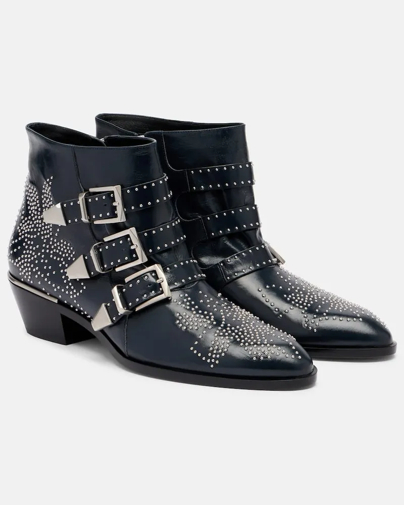 Chloé Chloé Ankle Boots Susanna aus Leder Blau