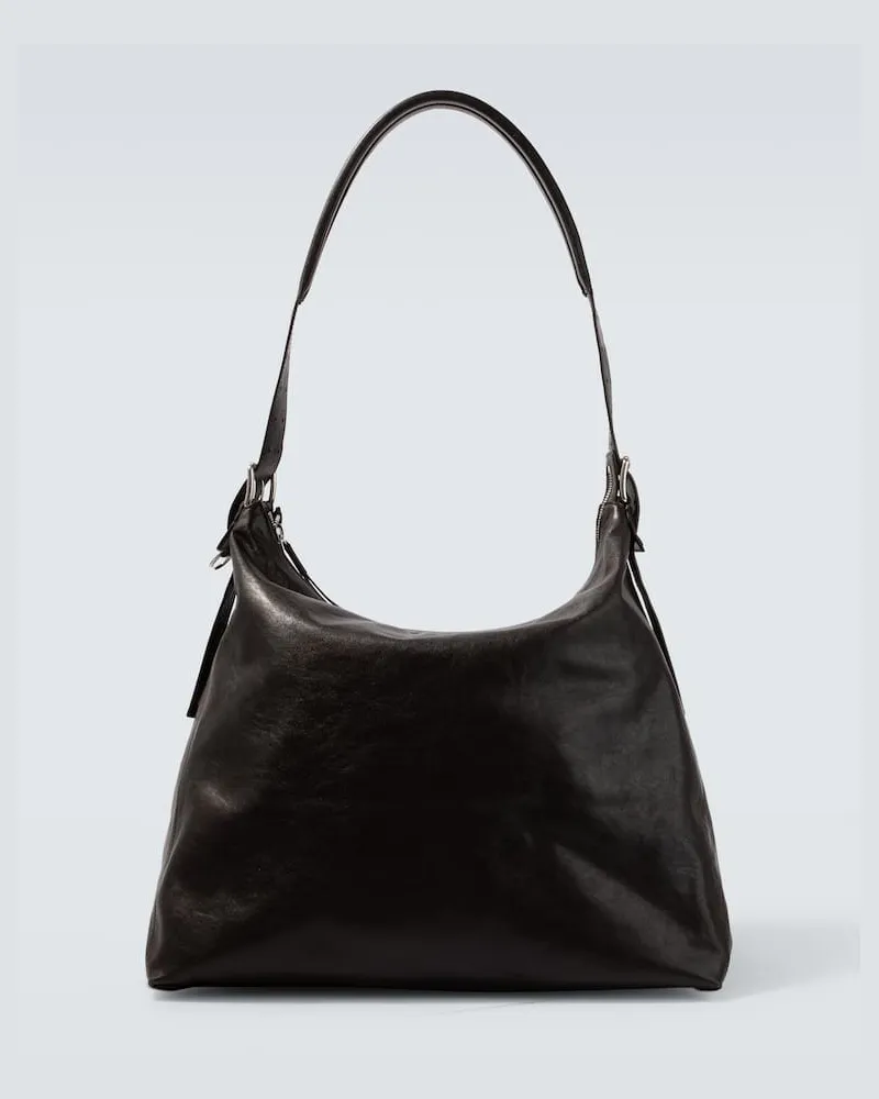 Christophe Lemaire Schultertasche Belted aus Leder Braun