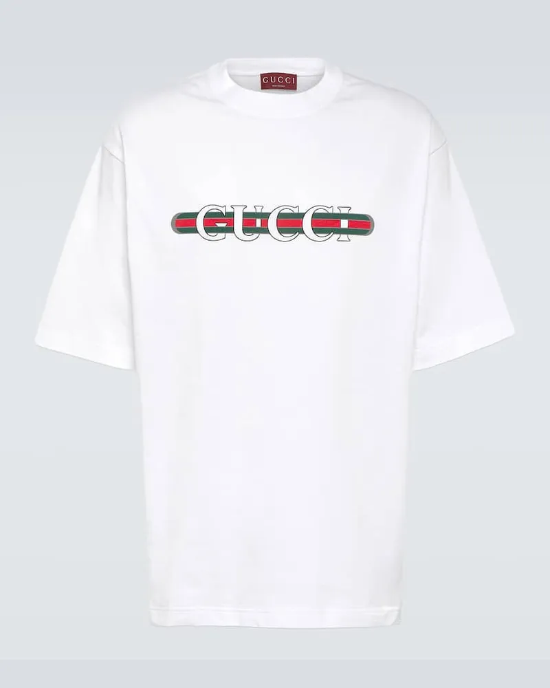 Gucci T-Shirt aus Baumwoll-Jersey Weiã