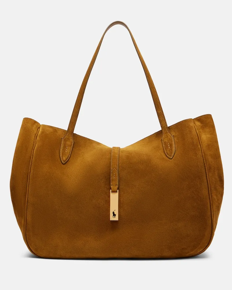 Ralph Lauren Tote Bag aus Veloursleder Braun