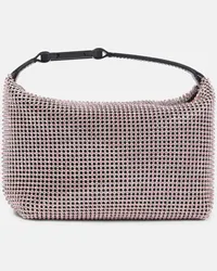 EÉRA Eera Clutch Moonbag aus Leder mit Kristallen Pink