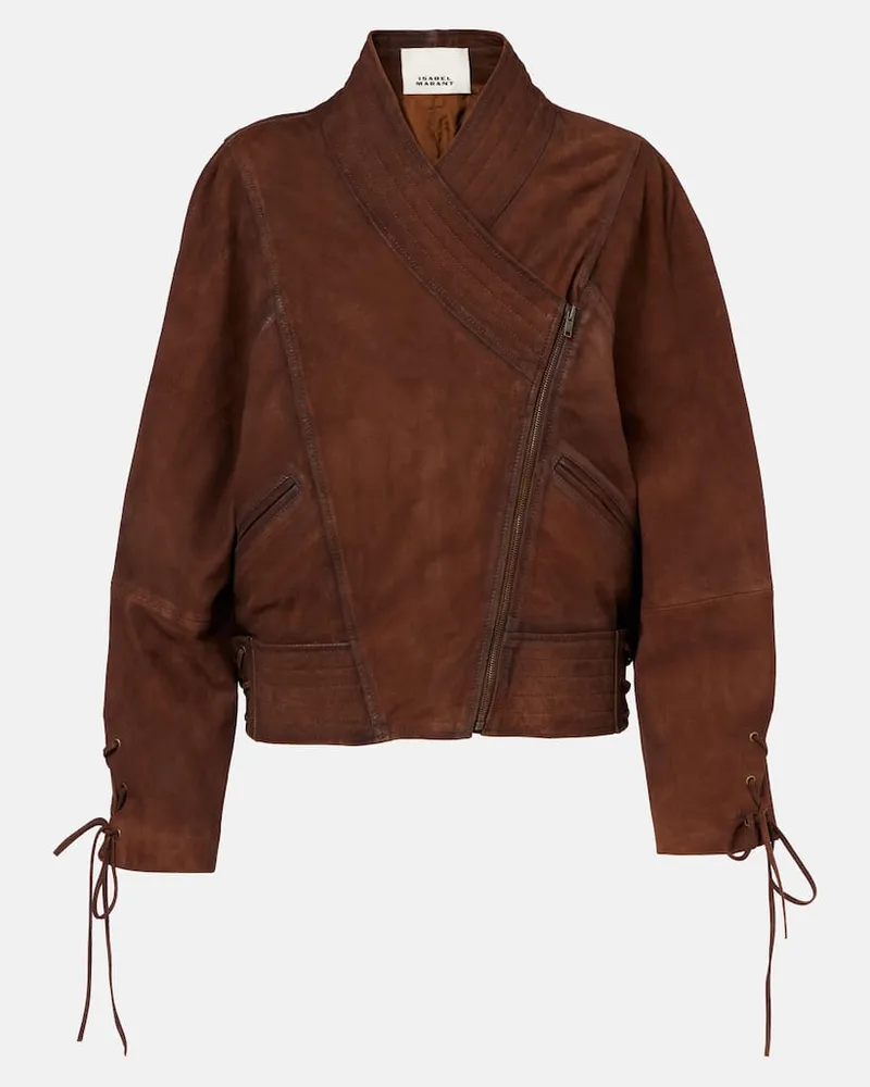 Isabel Marant Jacke Edina aus Veloursleder Braun