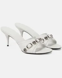 Balenciaga Pantoletten Cagole aus Leder Weiss