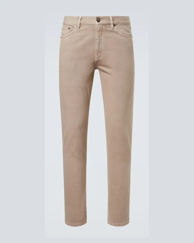 Ermenegildo Zegna Mid-Rise Slim Jeans Roccia Beige