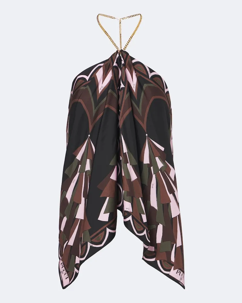 Emilio Pucci Top Baiadera aus Seidentwill Multicolor