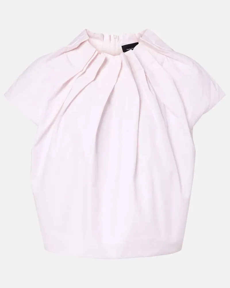 Simone Rocha Top Tulip aus Baumwollpopeline Rosa