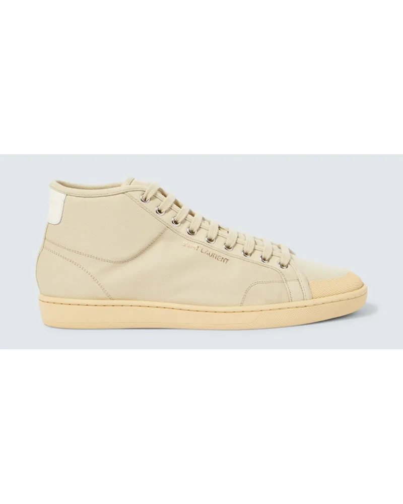 Saint Laurent High-Top Sneakers SL39 aus Canvas Beige