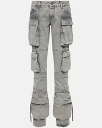 ATTICO Low-Rise Straight Cargo-Jeans Grau