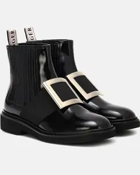 Roger Vivier Ankle Boots Chelsea Viv' aus Leder Schwarz