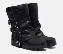 Bikerstiefel mit Leder