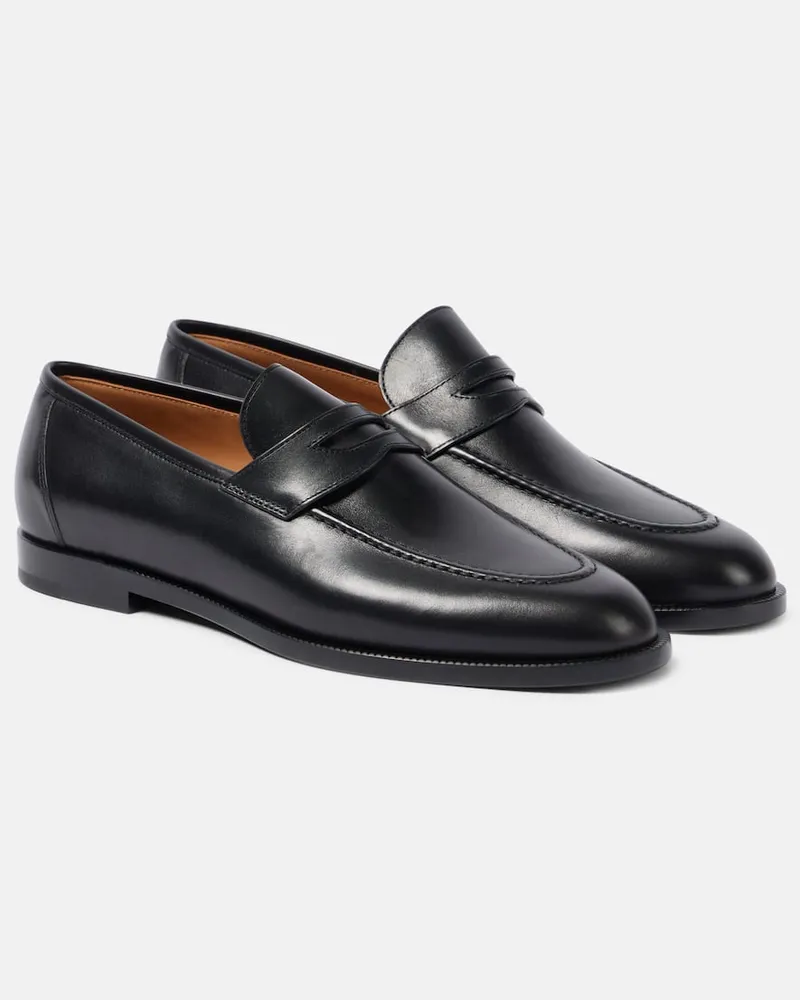 Loro Piana Loafers Sergio aus Leder Schwarz