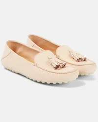 Loro Piana Mokassins Dot Sole Walk aus Leder Pink