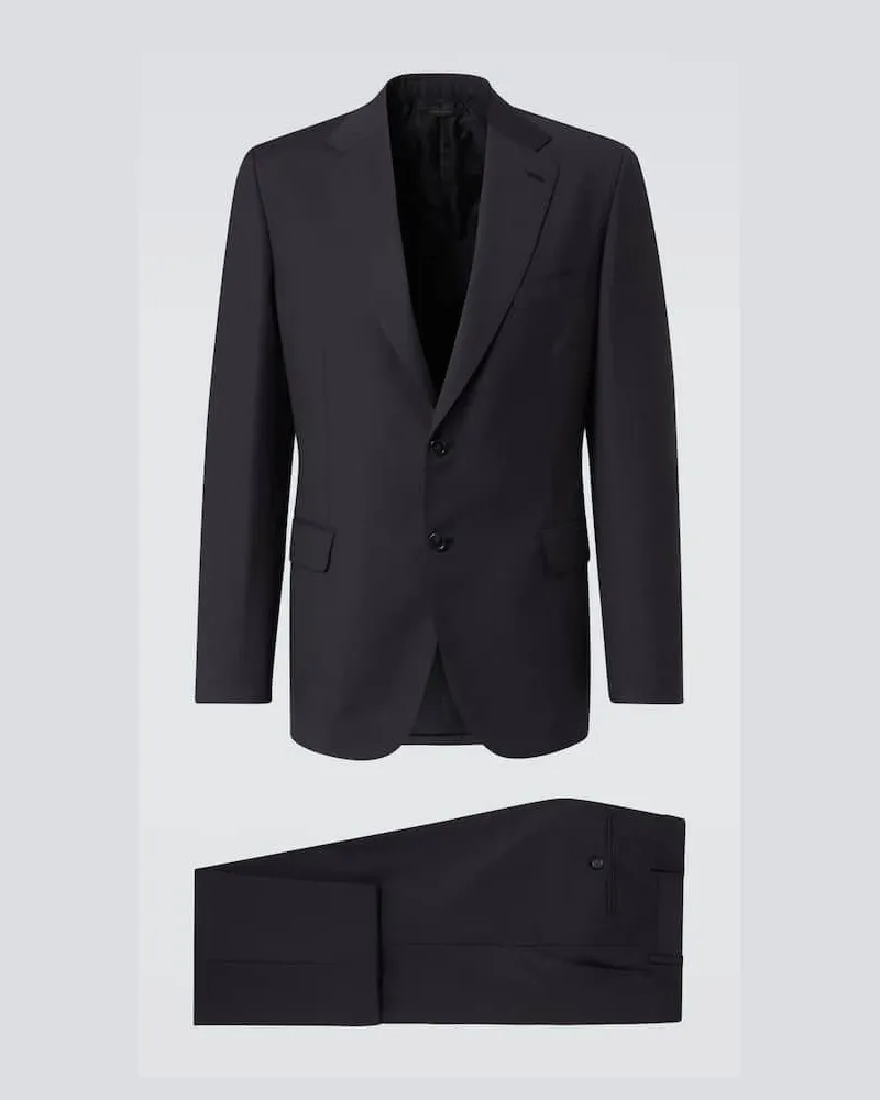 Brioni Anzug Trevi aus Wolle und Mohair Blau