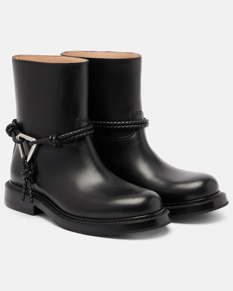 Bottega Veneta Ankle Boots aus Leder Schwarz