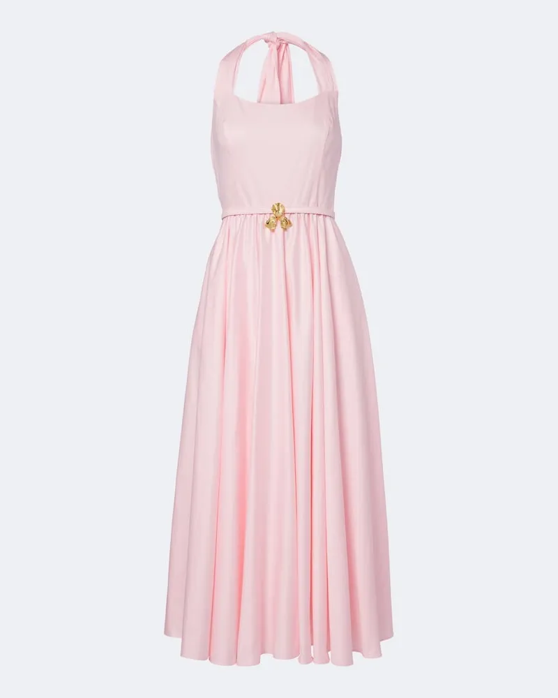 Oscar de la Renta Midikleid aus Baumwollpopeline Rosa