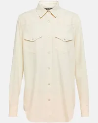 Loro Piana Hemd Yelena aus Baumwoll-Chambray Nude