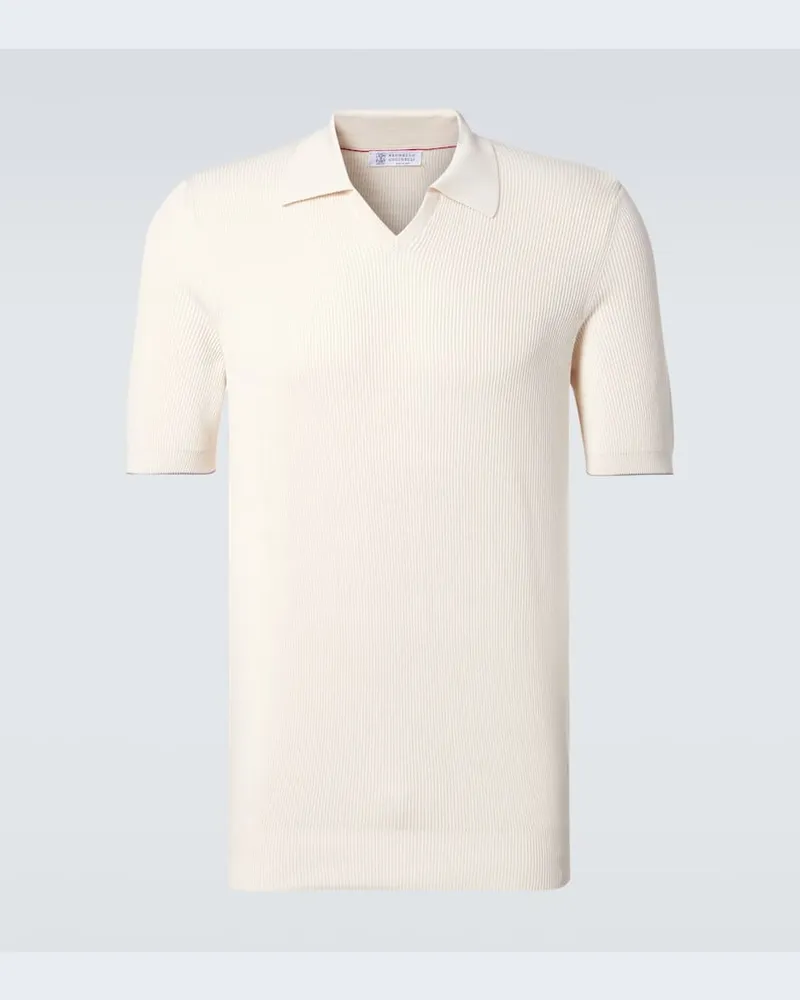 Brunello Cucinelli Polopullover aus Baumwolle Beige