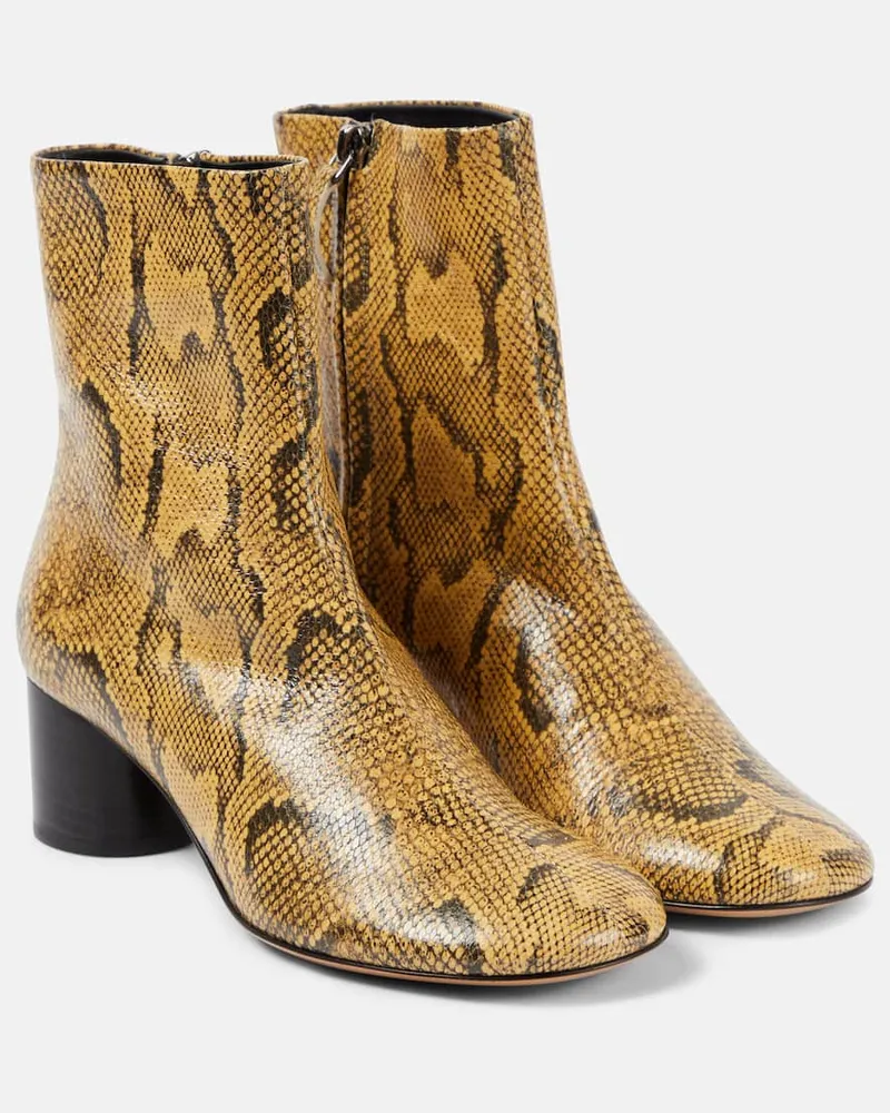 Isabel Marant Ankle Boots Laeden aus Leder Weiß