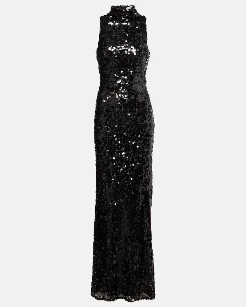 Christopher Esber Robe Cristalla mit Pailletten Schwarz