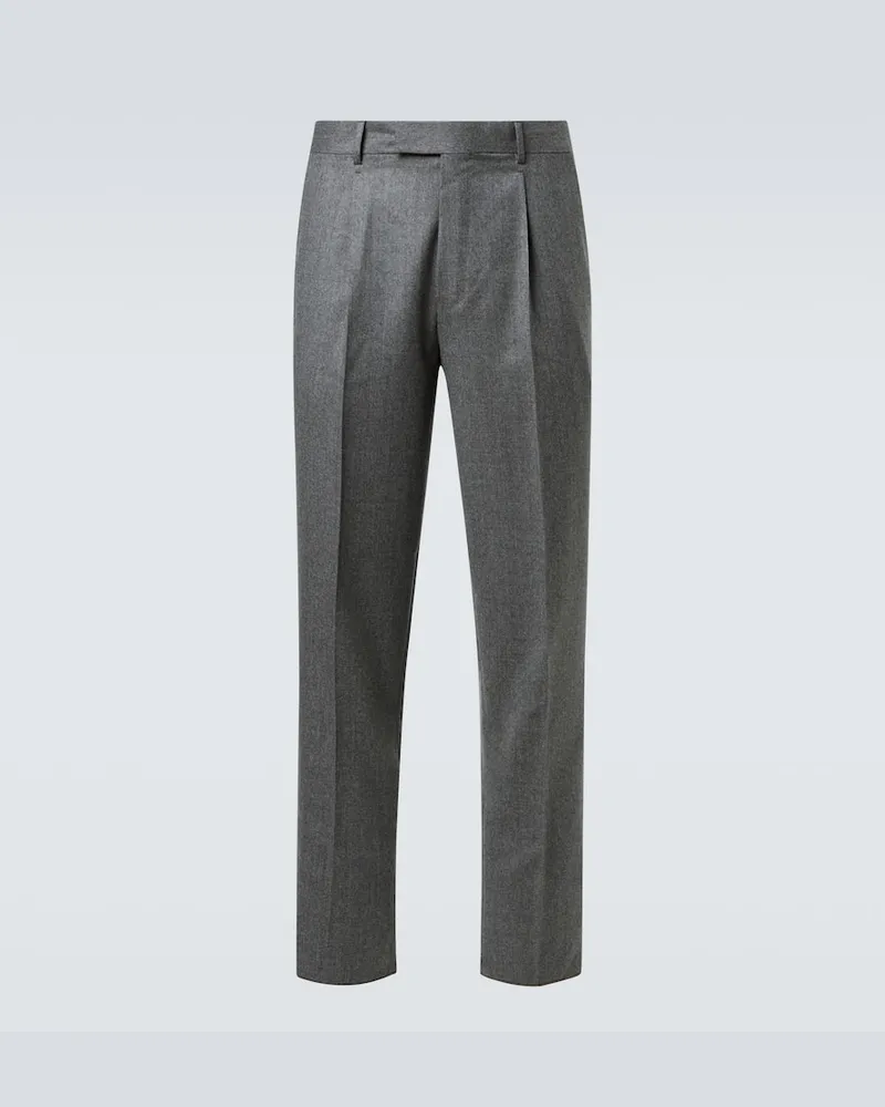 Ermenegildo Zegna Gerade Hose aus Wollflanell Grau