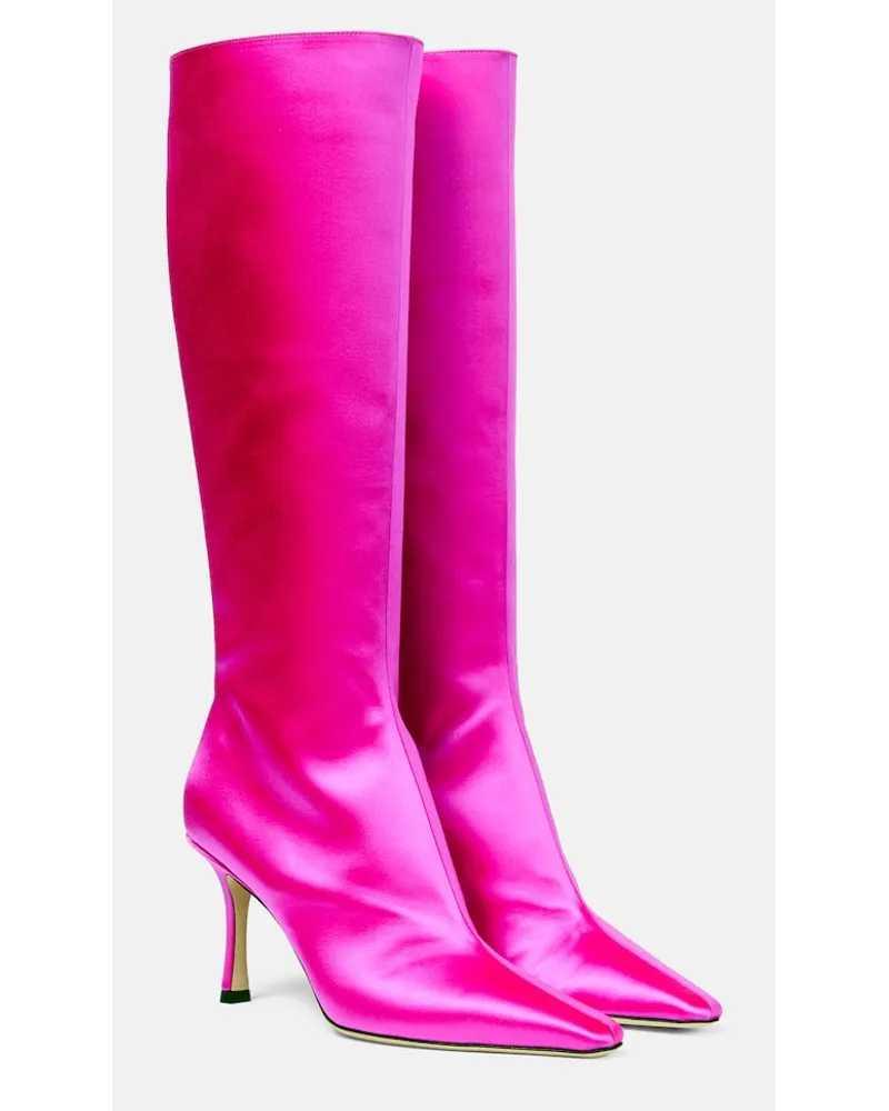 Jimmy Choo Stiefel Agathe 85 aus Satin Pink