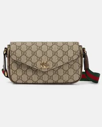 Gucci Schultertasche Ophidia GG Mini aus Canvas Beige