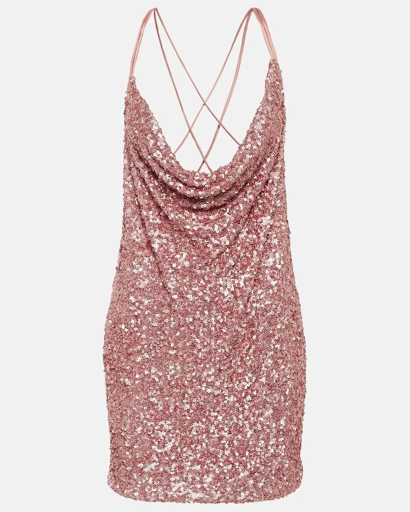 ROTATE Birger Christensen Bridal Minikleid Grace mit Pailletten Rosa