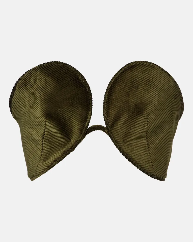 Jean Paul Gaultier Cropped-Top aus Baumwoll-Cord Grün