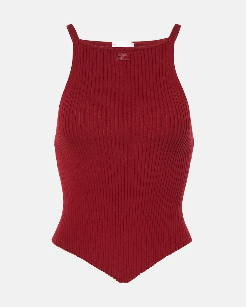 Courrèges Courrèges Top aus Rippstrick Rot