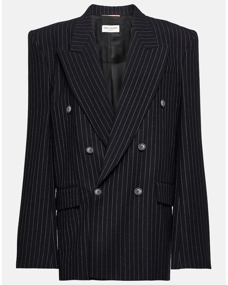 Saint Laurent Oversize-Blazer aus Schurwolle Blau